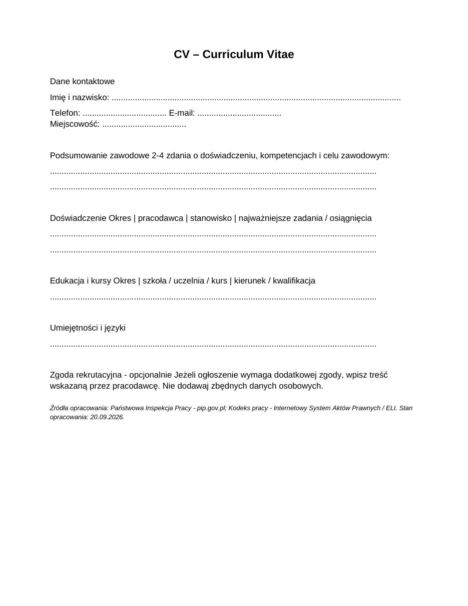CV – Curriculum Vitae